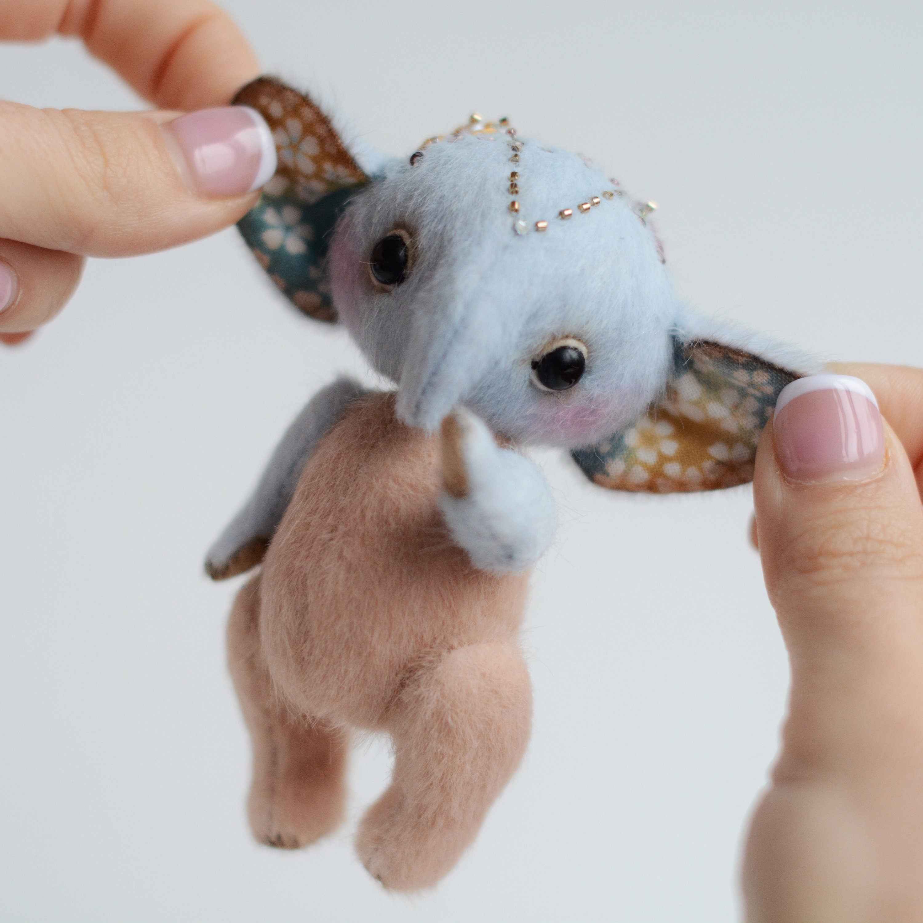 Miniature Teddy Elephant PATTERN PDF text instructions, easy teddy toy pattern for beginners, how to sew elephant stuffed toy
