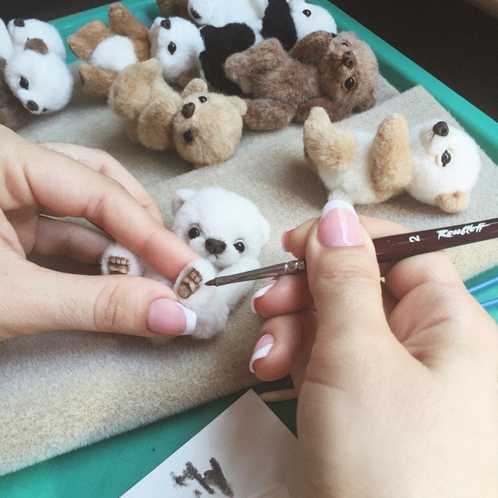 Sewing PATTERN PDF miniature teddy bear, by Tatiana Scalozub, how to make teddy bear step by step,  diy miniature teddy bear