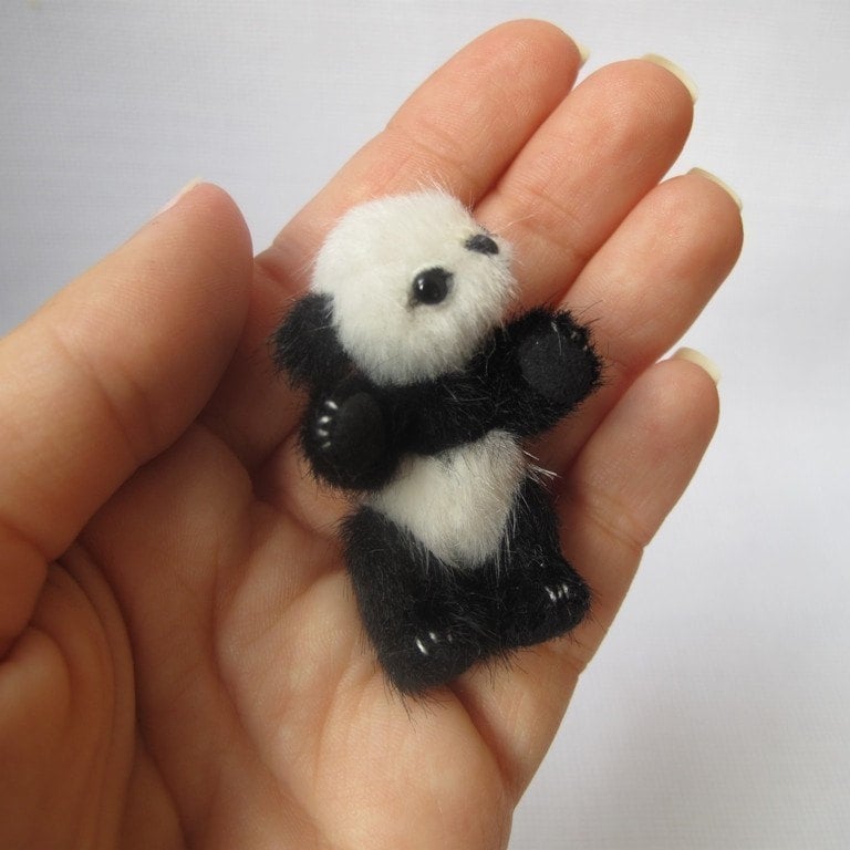 Miniature PANDA PATTERN PDF , make a bear pdf e-pattern, pattern for mini teddy bear, easy teddy bear pattern,  cute micro panda tutorials