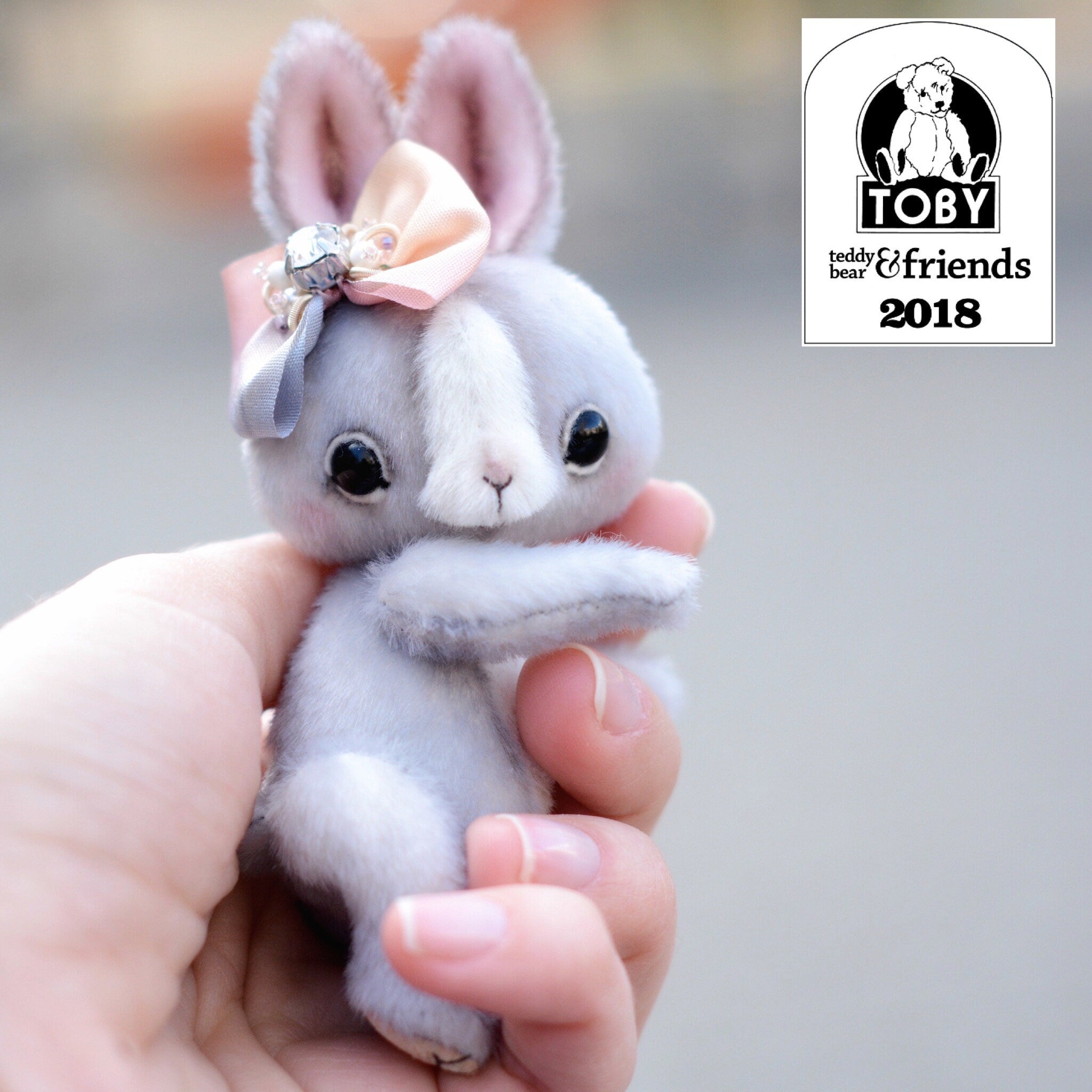 Sewing PATTERN PDF Video tutorial miniature teddy bunny, step by step, diy miniature rabbit, silk ribbon embroidery, dying the fabric