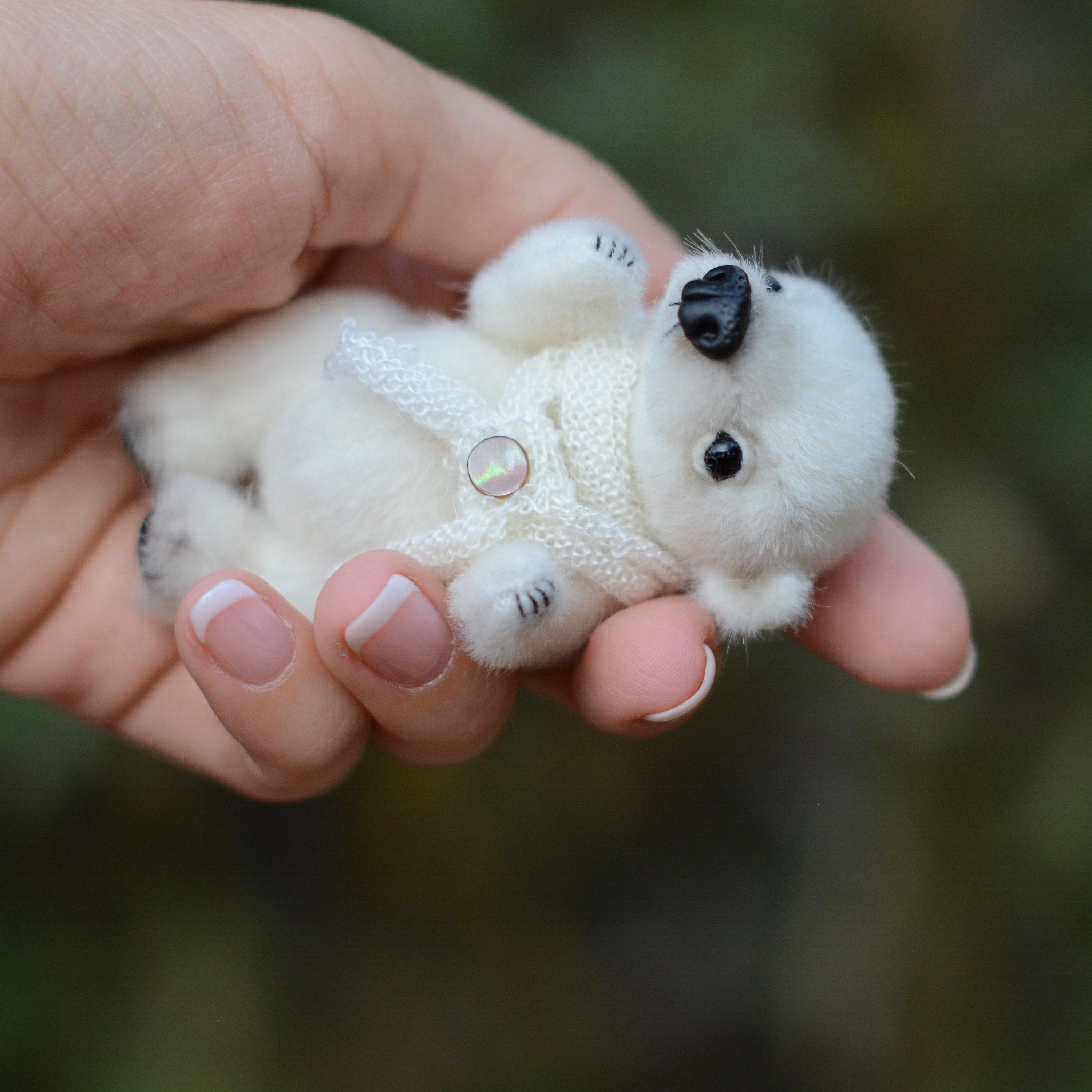 Sewing PATTERN PDF miniature Polar bear, by Tatiana Scalozub, how to make teddy bear step by step,  diy polar teddy bear