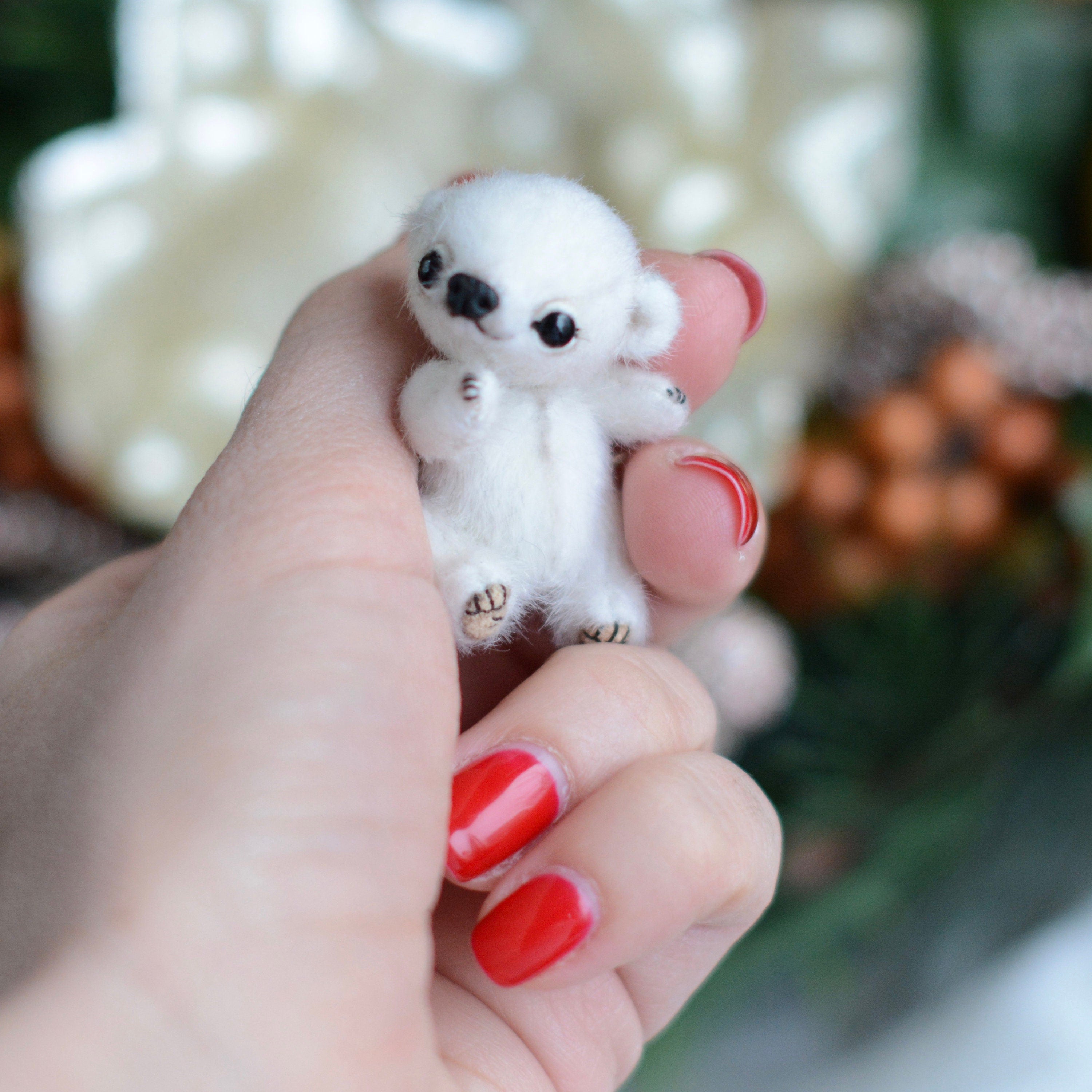 Sewing PATTERN PDF Micro white bear, by Tatiana Scalozub, how to make teddy mini teddy bear step by step, diy polar teddy bear