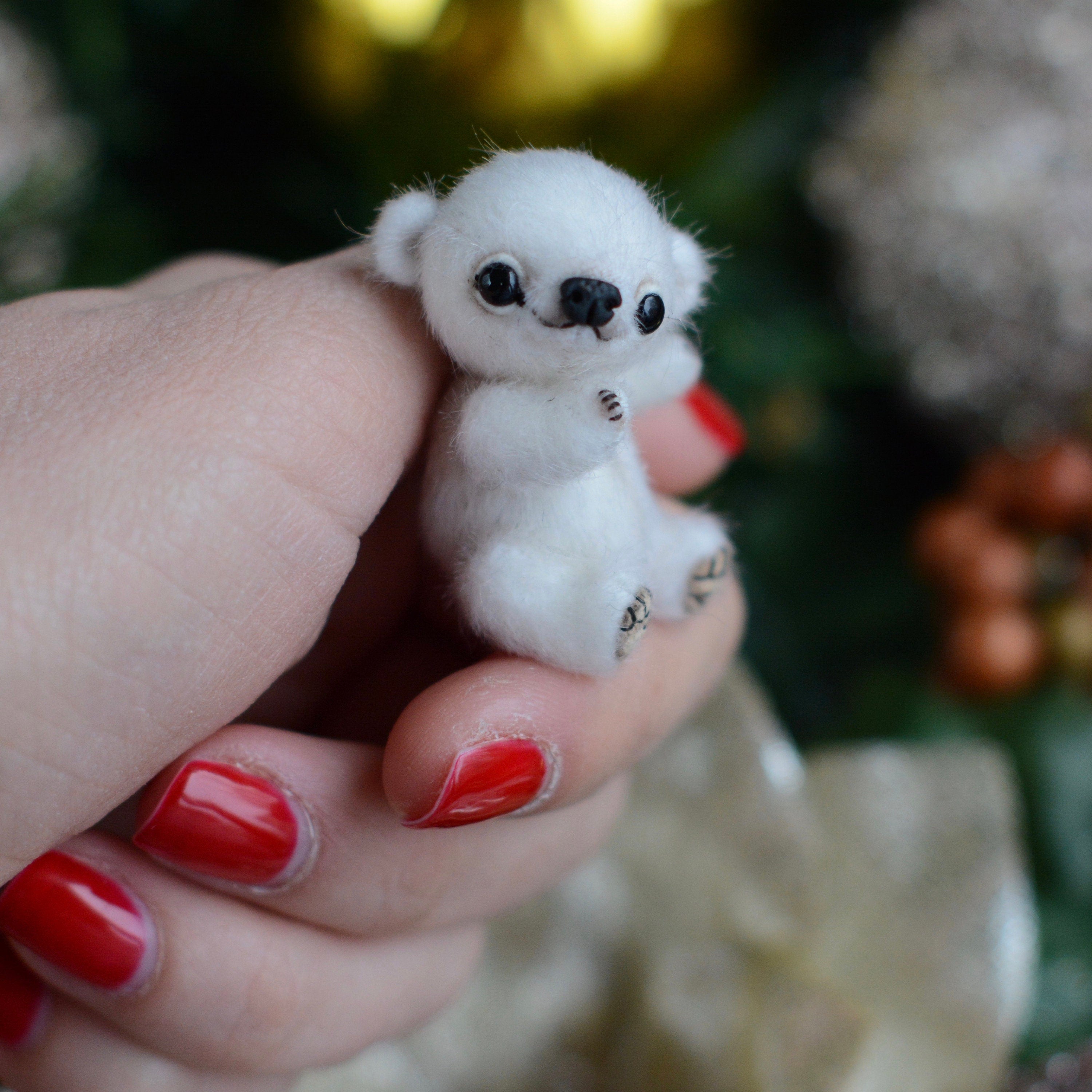 Sewing PATTERN PDF Micro white bear, by Tatiana Scalozub, how to make teddy mini teddy bear step by step, diy polar teddy bear