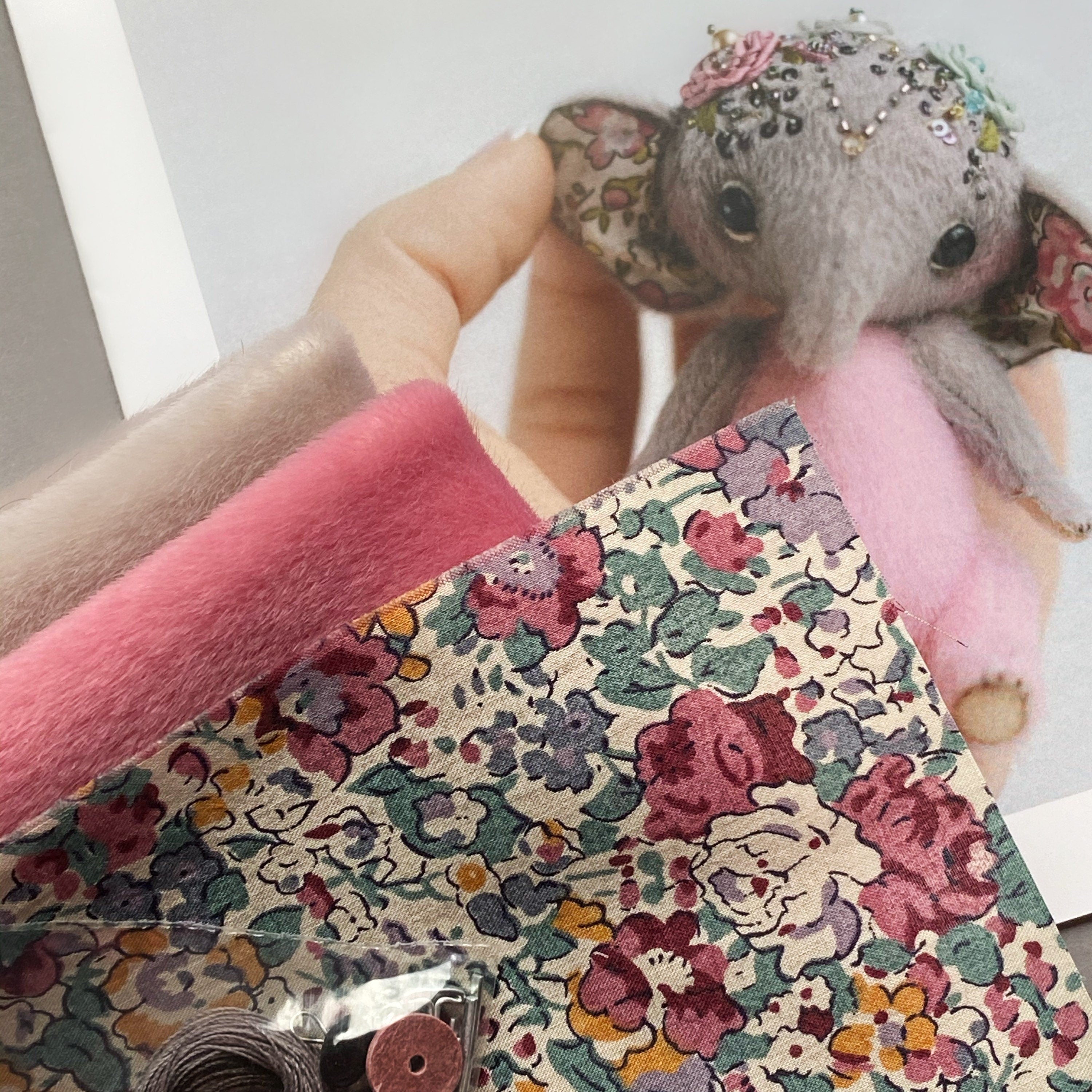 Elephant Aisha - Sewing KIT, stuffed toy craft kit, diy elephant teddy, cute toy tutorials, soft toy diy, stuffed animal pattern