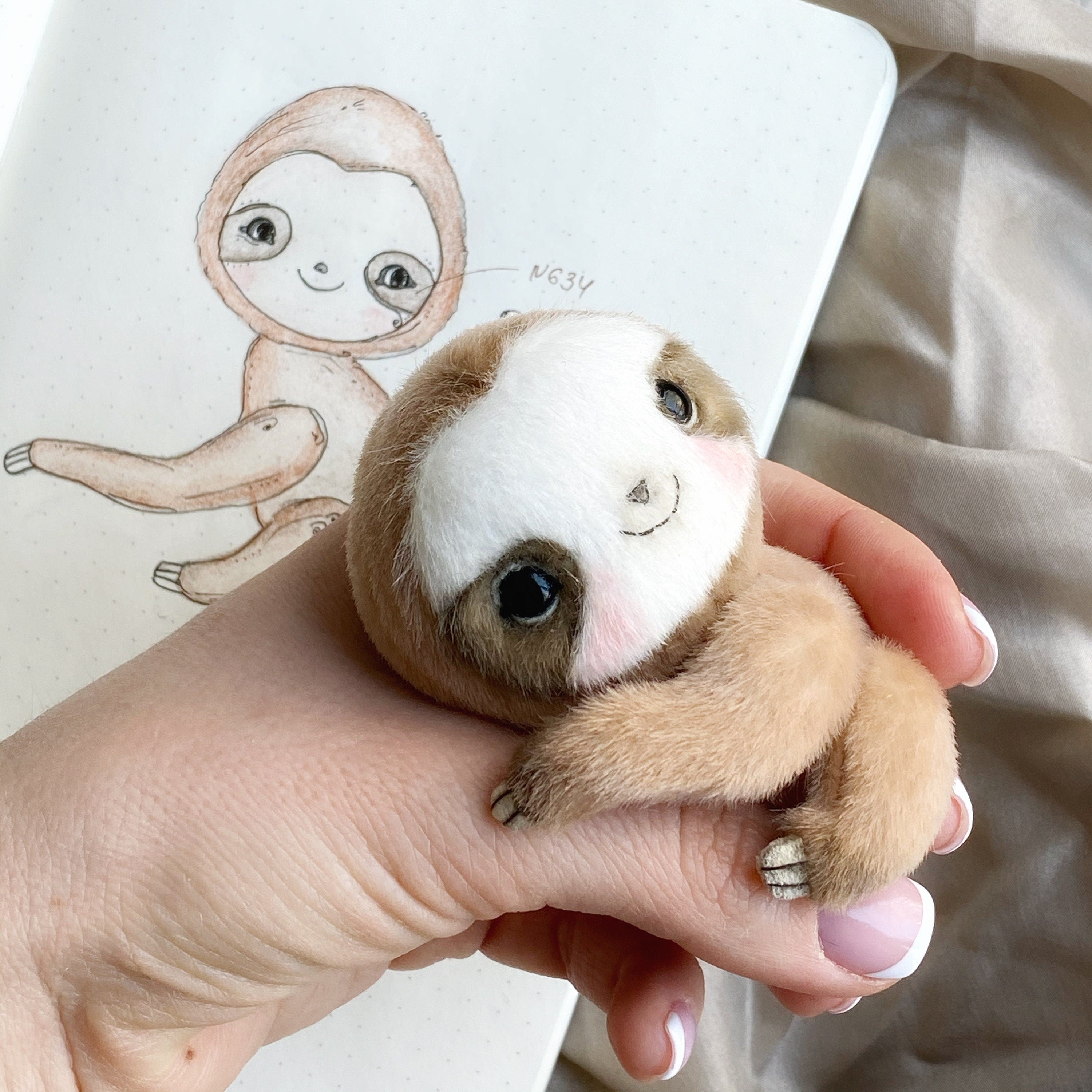 Sloth - PDF sewing pattern Video tutorial DIY stuffed toy pattern DIY sloth toy pattern for adults easy to sew for beginners TSminibears