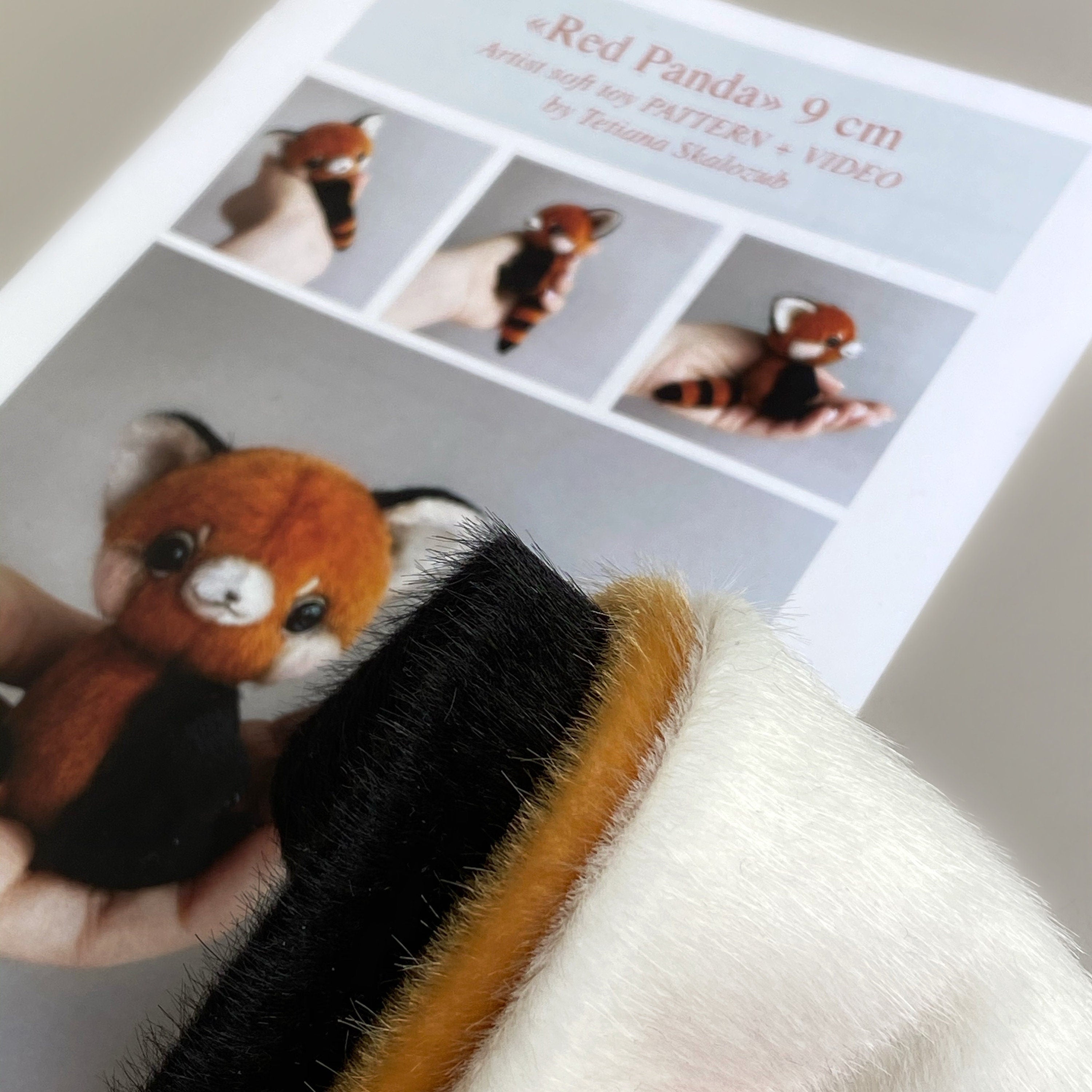 Red Panda - Sewing KIT, red panda pattern, stuffed toy tutorials, soft toy diy, stuffed animal pattern, christmas toys felt, by TSminibears