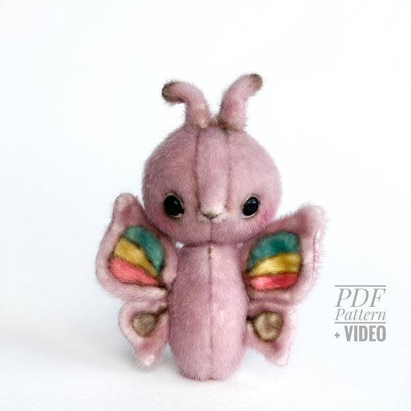 Butterfly PDF sewing pattern Video tutorial DIY stuffed toy pattern DIY  toy kids toy pattern easy to sew for adults TSminibears