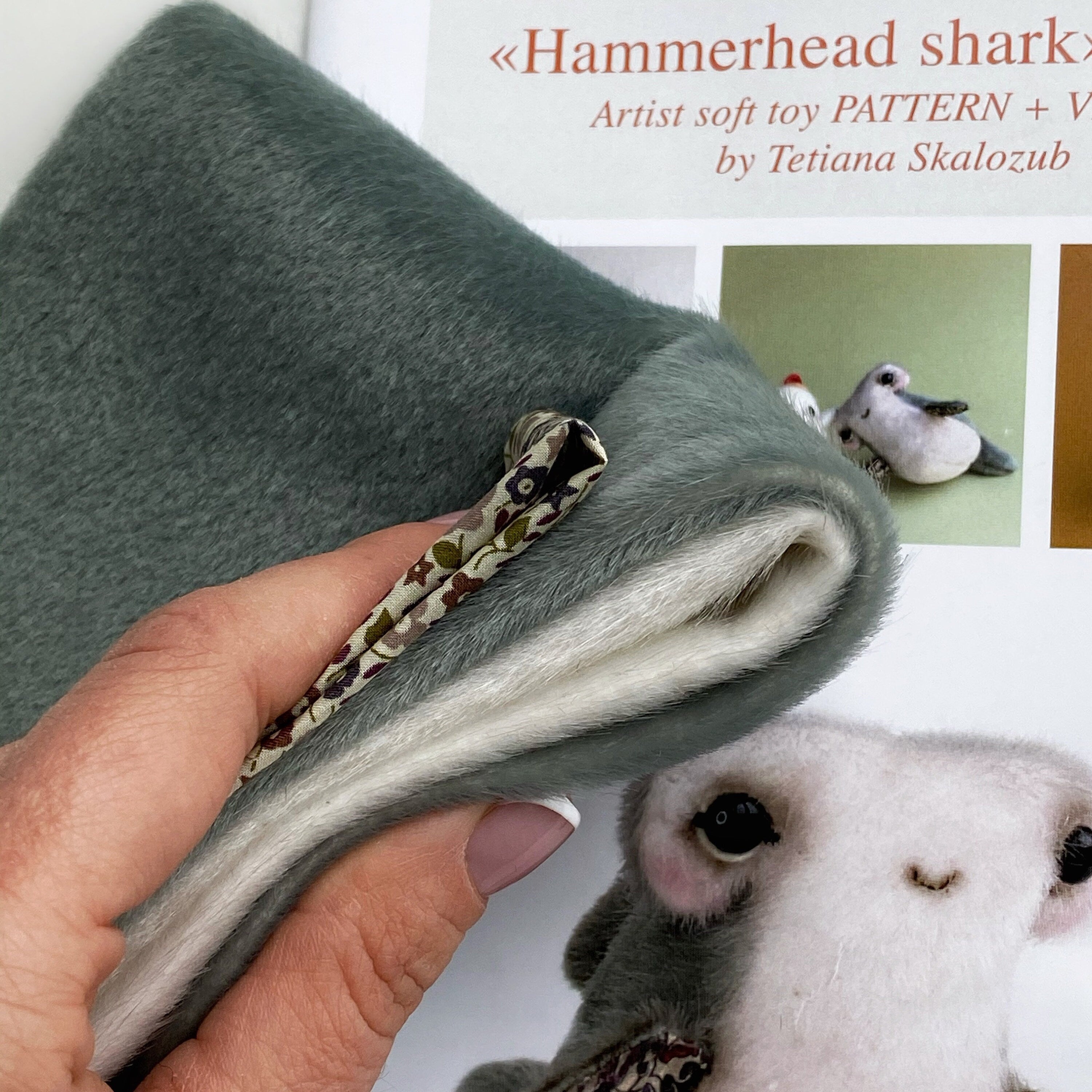 Hammerhead Shark - Sewing KIT, artist pattern, stuffed toy tutorials, soft toy diy craft kit for adults TSminibears