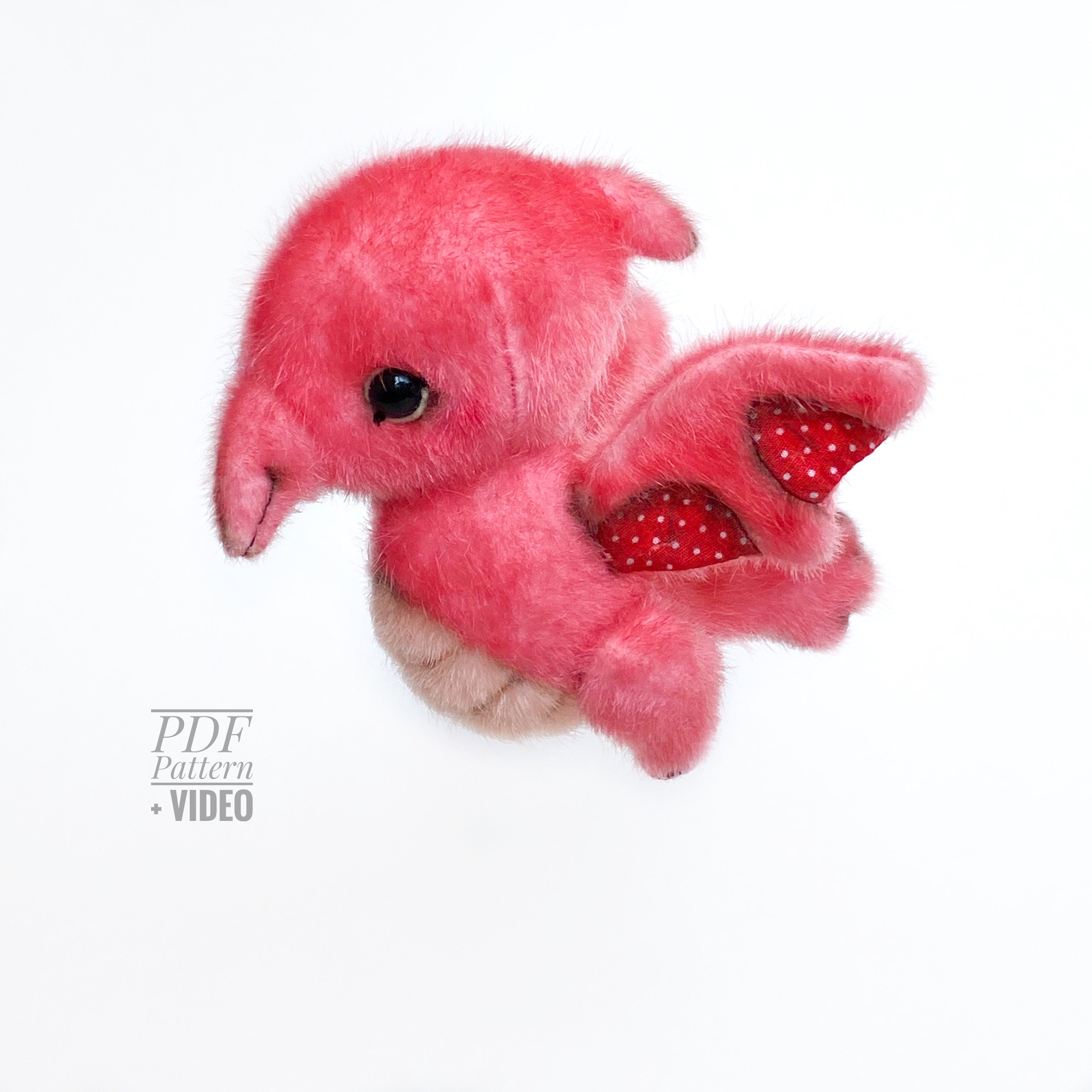 4 in 1 PATTERN Dinosaurs Dino Stegosaurus Triceratops Pterodactyl Brontosaurs PDF sewing patterns Video tutorial DIY stuffed toy easy to sew
