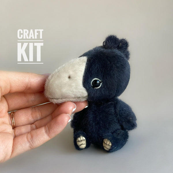 Crow bird - Sewing KIT, artist pattern, stuffed toy tutorials, softie animal, soft toy diy craft kit for adults Bestseller TSminibears