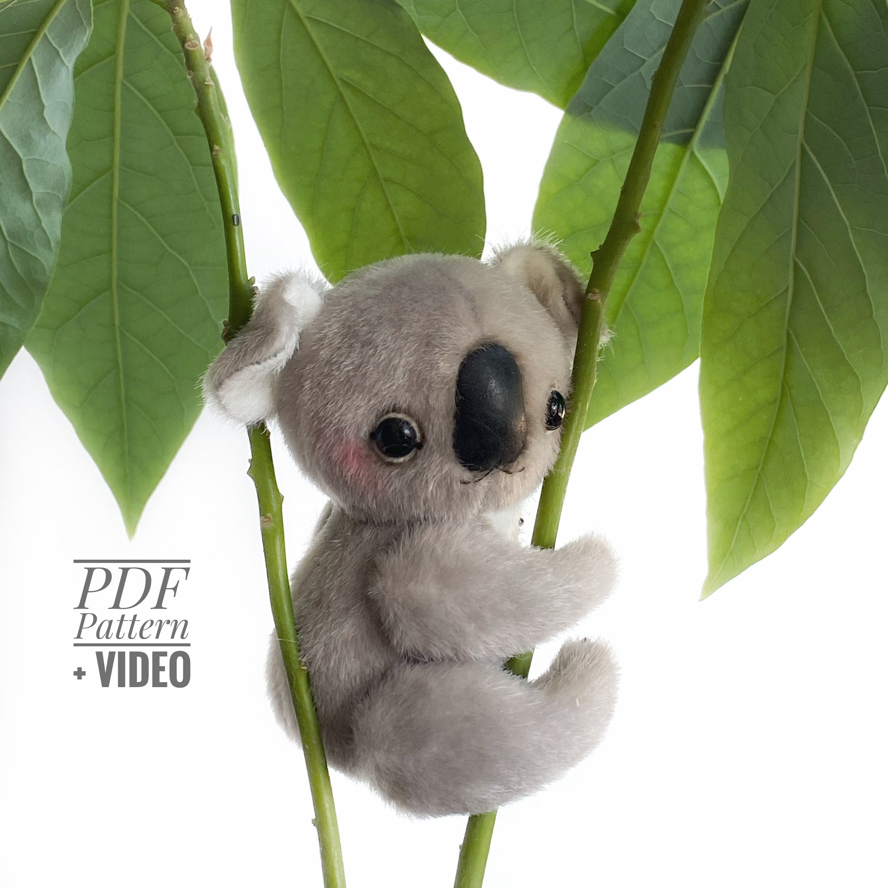 4 in 1 PATTERN Australia animals Koala Kiwi Bird Kangaroo Platypus PDF sewing patterns Video tutorial DIY stuffed toy pattern easy to sew