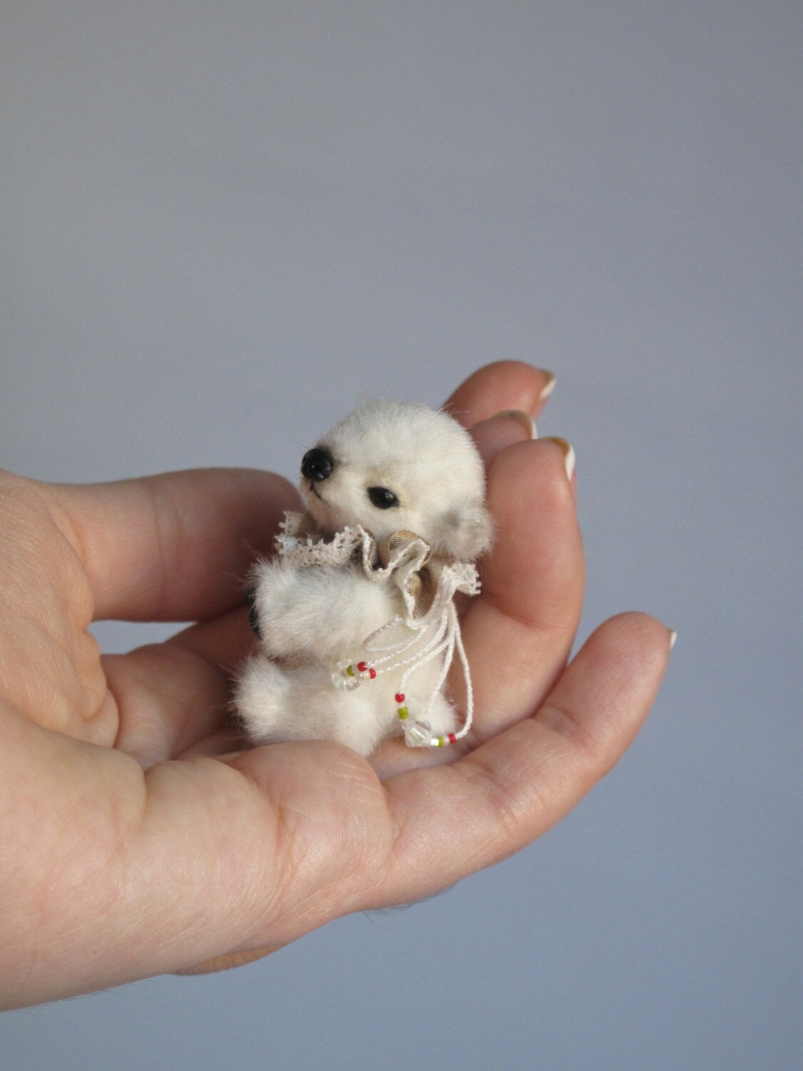 Miniature polar bear PATTERN, how to sew a teddy bear PDF pattern, stuffed toy making, easy stuffed animals to sew, white bear pdf pattern