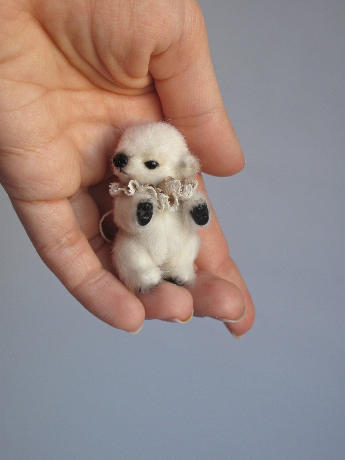 Miniature polar bear PATTERN, how to sew a teddy bear PDF pattern, stuffed toy making, easy stuffed animals to sew, white bear pdf pattern